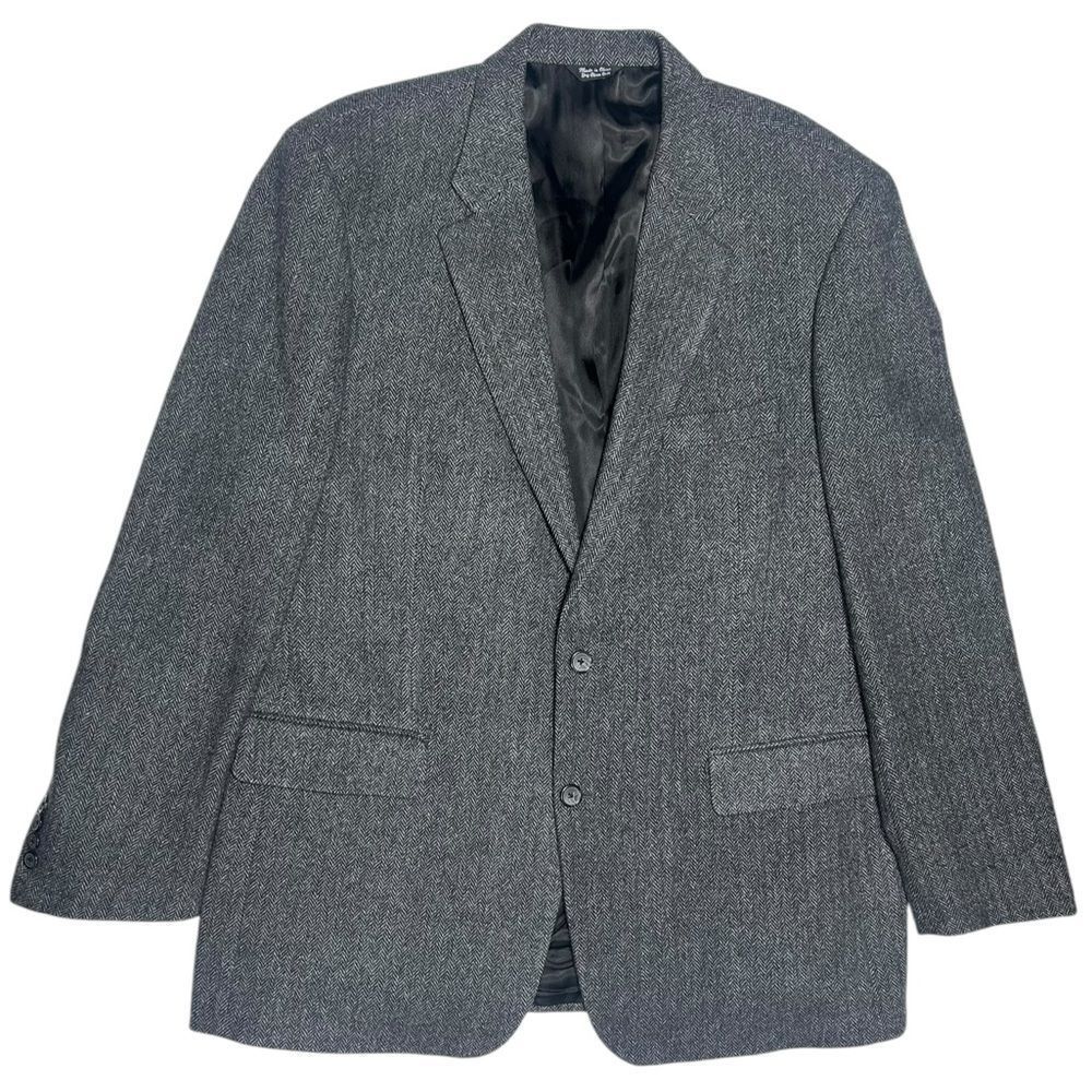 Patrick James 100% Camel Hair Herringbone Dark Gray Blazer Two Button West Coast